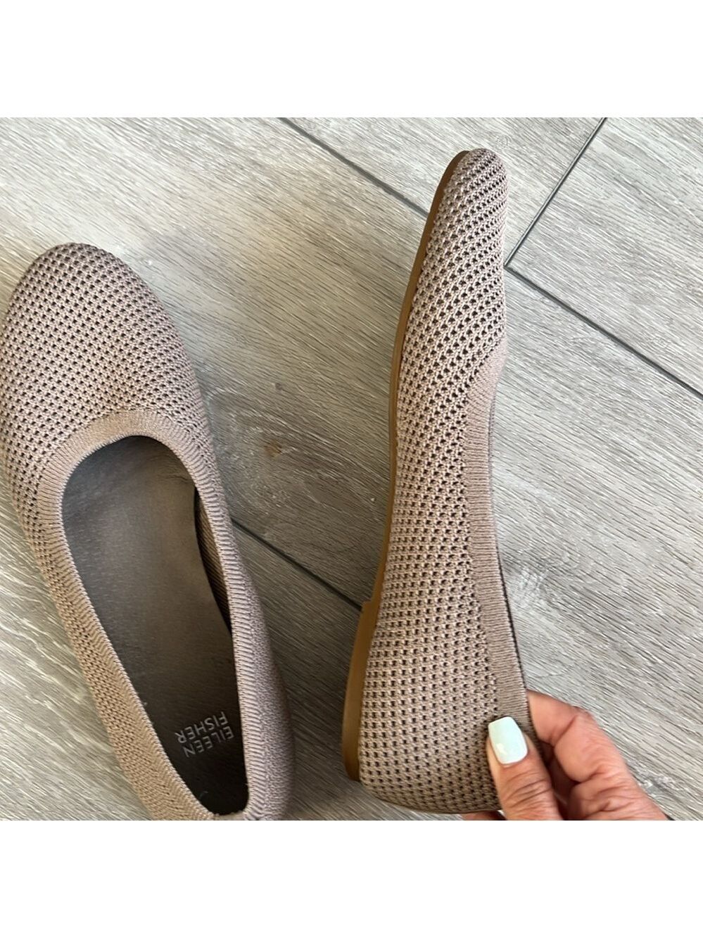 Eileen fisher Naomi recycles stretch knotted neutral round toe flats size 10 - Picture 9 of 14